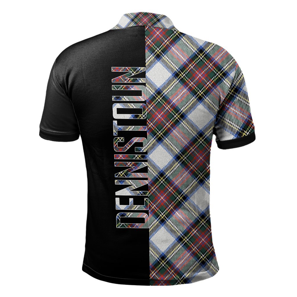Clan Dennistoun Tartan Polo Shirt Half of Me - Cross Style JM55 Dennistoun Tartan Tartan Polo   