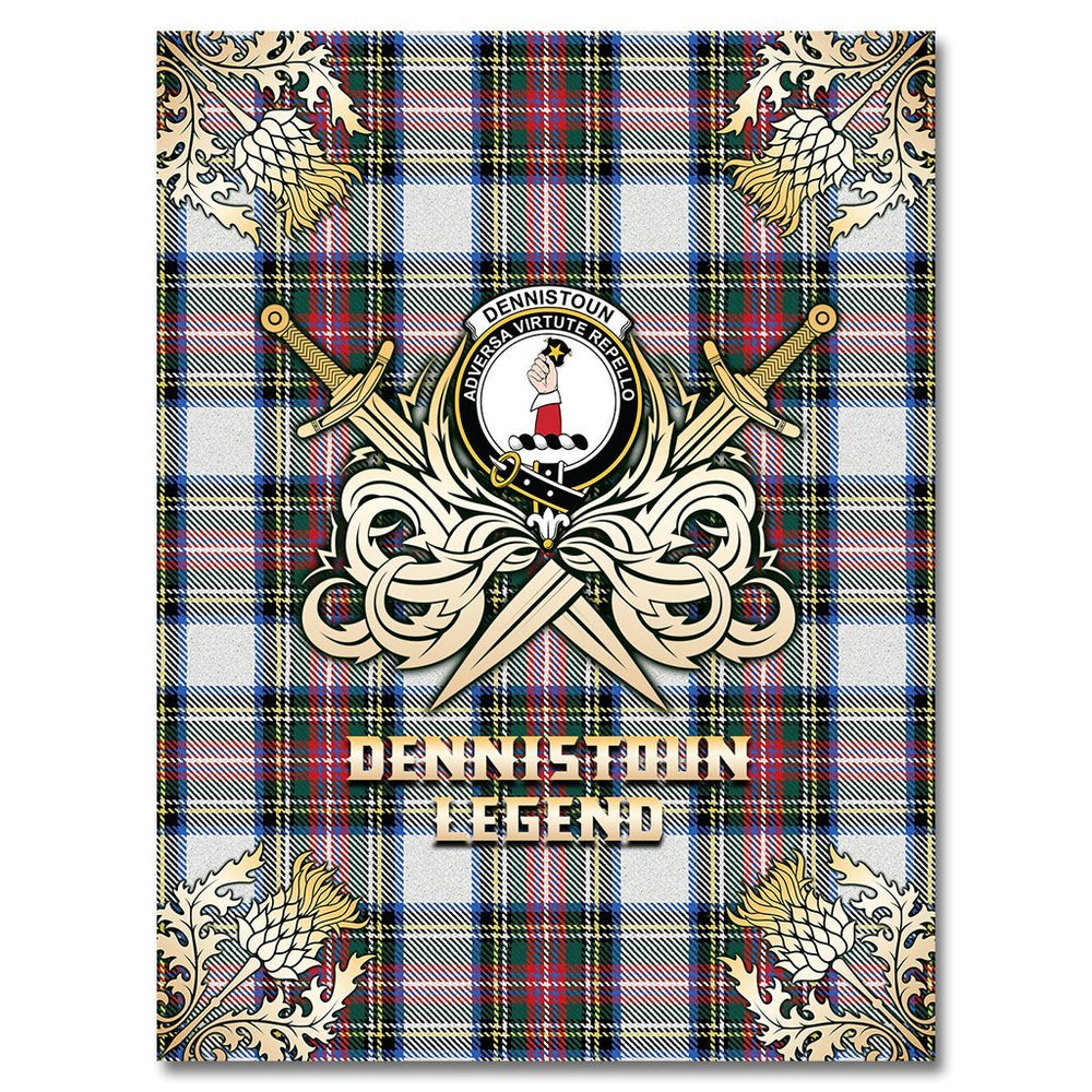 Clan Dennistoun Tartan Gold Courage Symbol Blanket WD96 Clan Dennistoun Tartan Today   