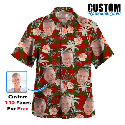 Clan Dewar Tartan Custom Face Hawaiian Shirt – Unisex Gift for Family Members, Summer Party