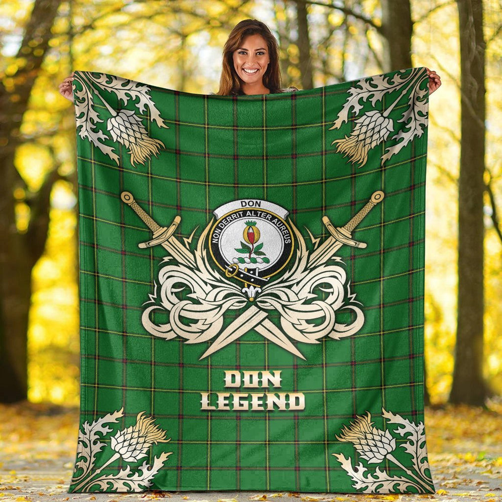 Clan Don Tartan Gold Courage Symbol Blanket GF94 Clan Don Tartan Today   