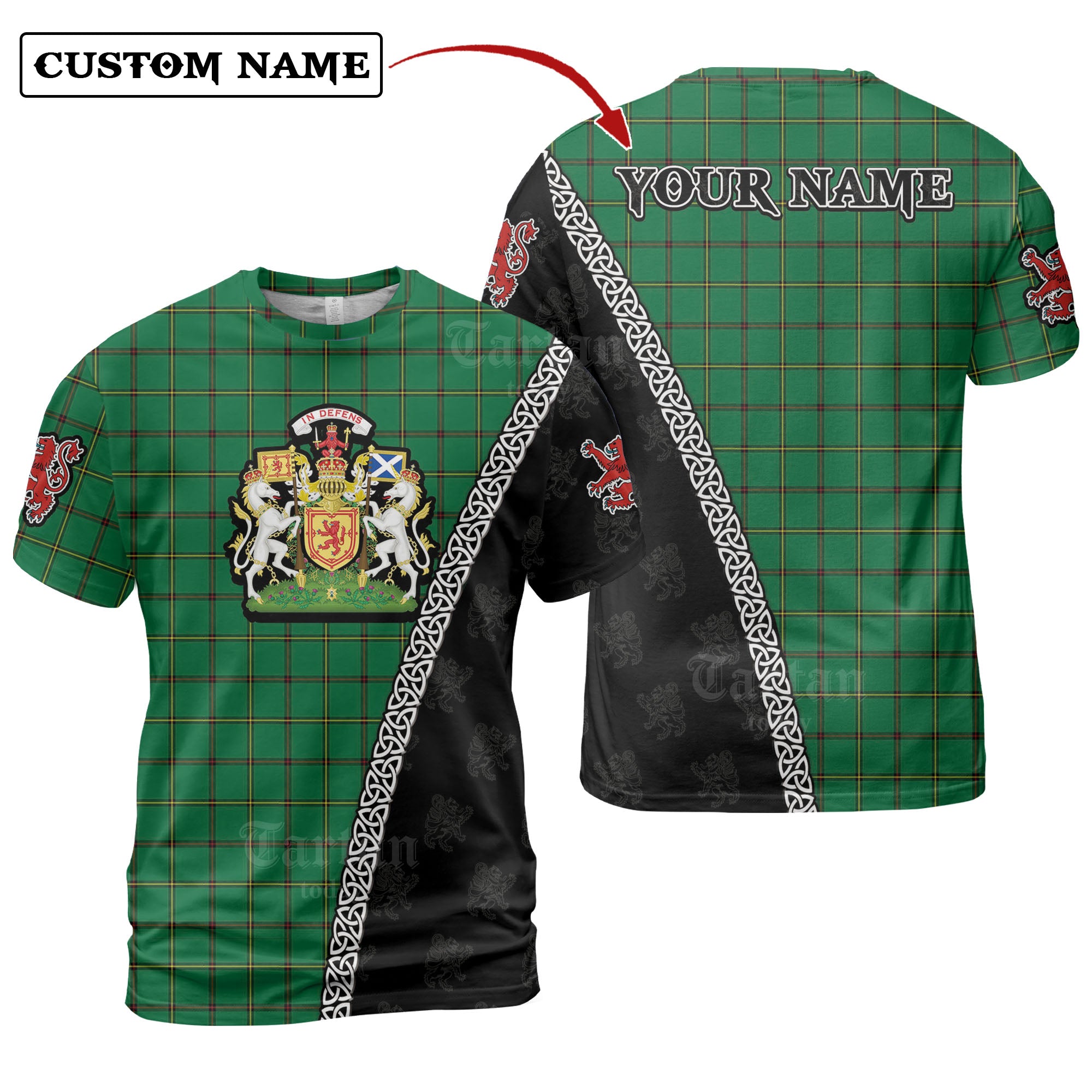 Don (Tribe-of-Mar) Tartan Shirt with Scotland Coat of Arms & Custom Name QN52