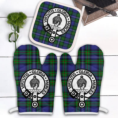 Clan Donnachaidh Tartan Crest Oven Mitt And Pot Holder (2 Oven Mitts + 1 Pot Holder)
