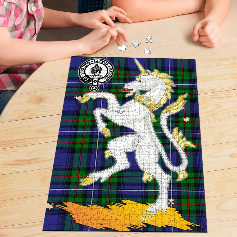 Clan Donnachaidh Tartan Crest Unicorn Scotland Jigsaw Puzzles Gift For Family QH33 Clan Don Tartan Today   