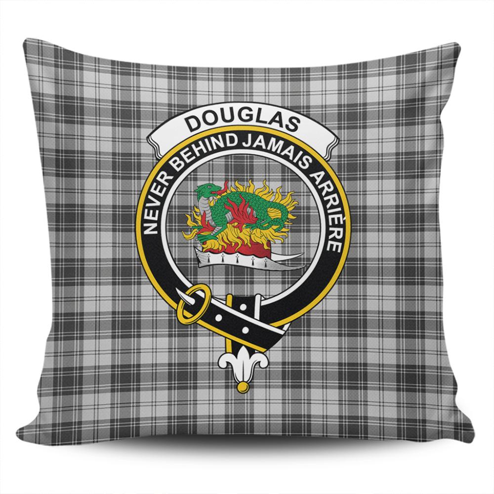 Clan Douglas Grey Modern Tartan Crest Pillow Cover XQ60 Clan Douglas Tartan Today   