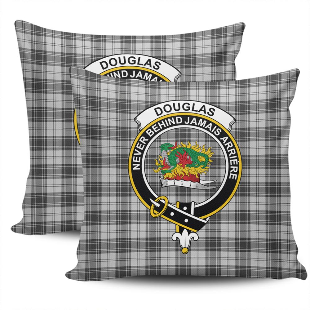 Clan Douglas Grey Modern Tartan Crest Pillow Cover XQ60 Clan Douglas Tartan Today   