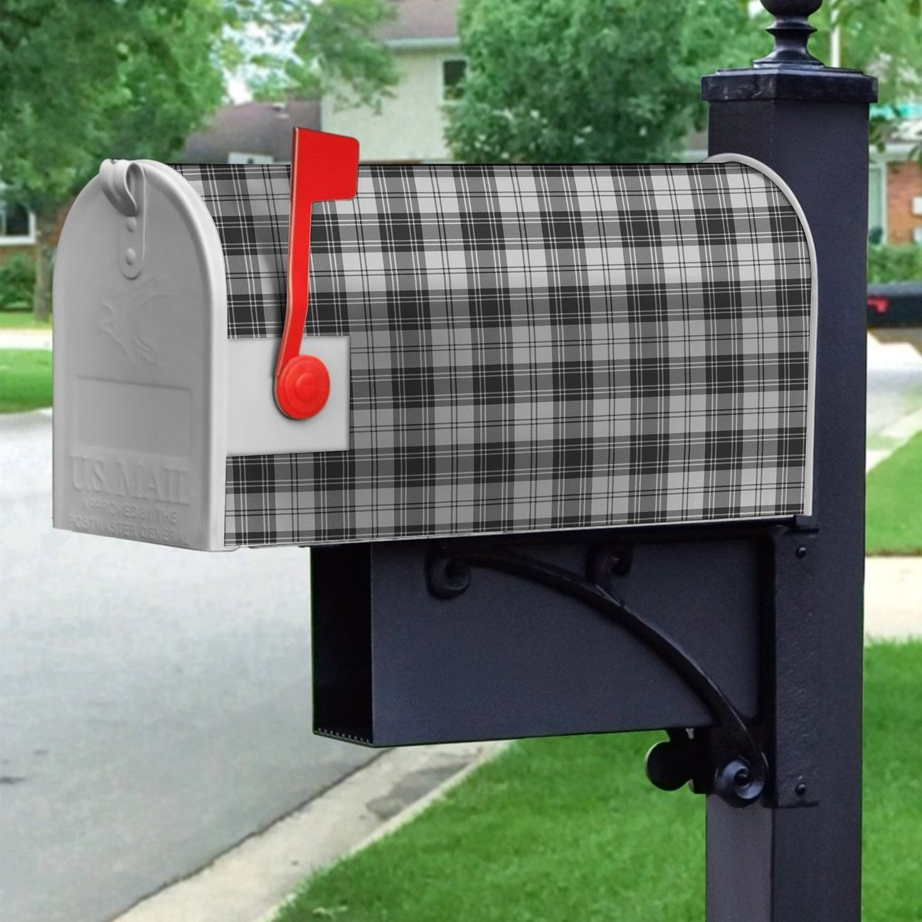 Clan Douglas Grey Modern Tartan Crest Mailbox PC69 Clan Douglas Tartan Today   