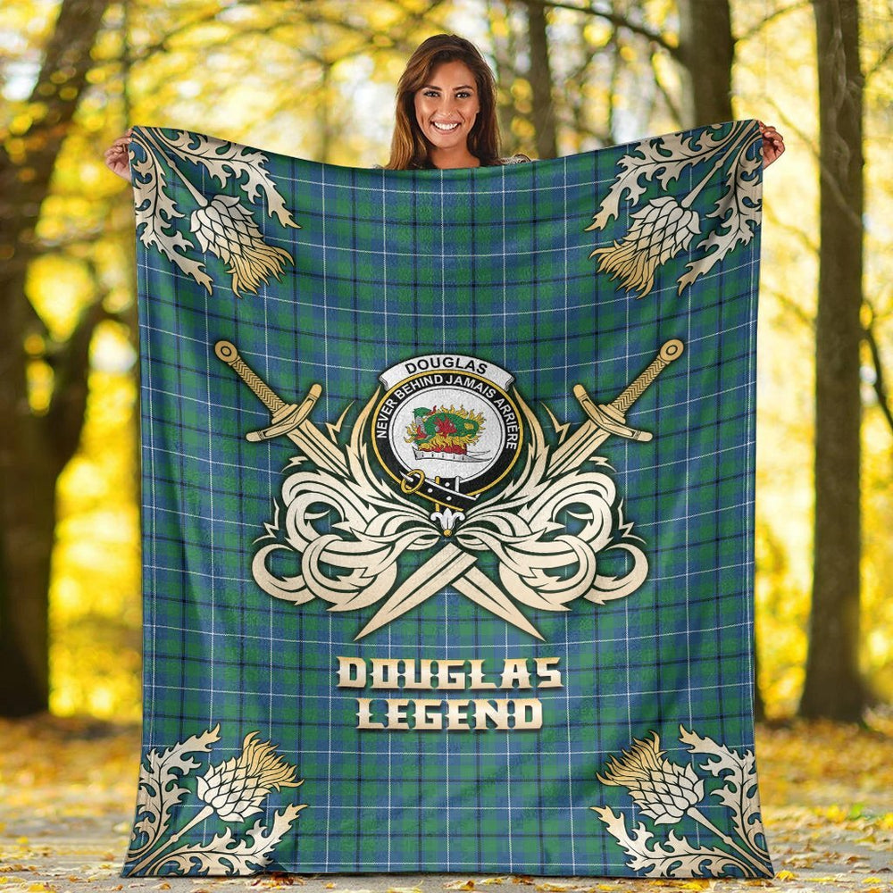 Clan Douglas Ancient Tartan Gold Courage Symbol Blanket TY69 Clan Douglas Tartan Today   