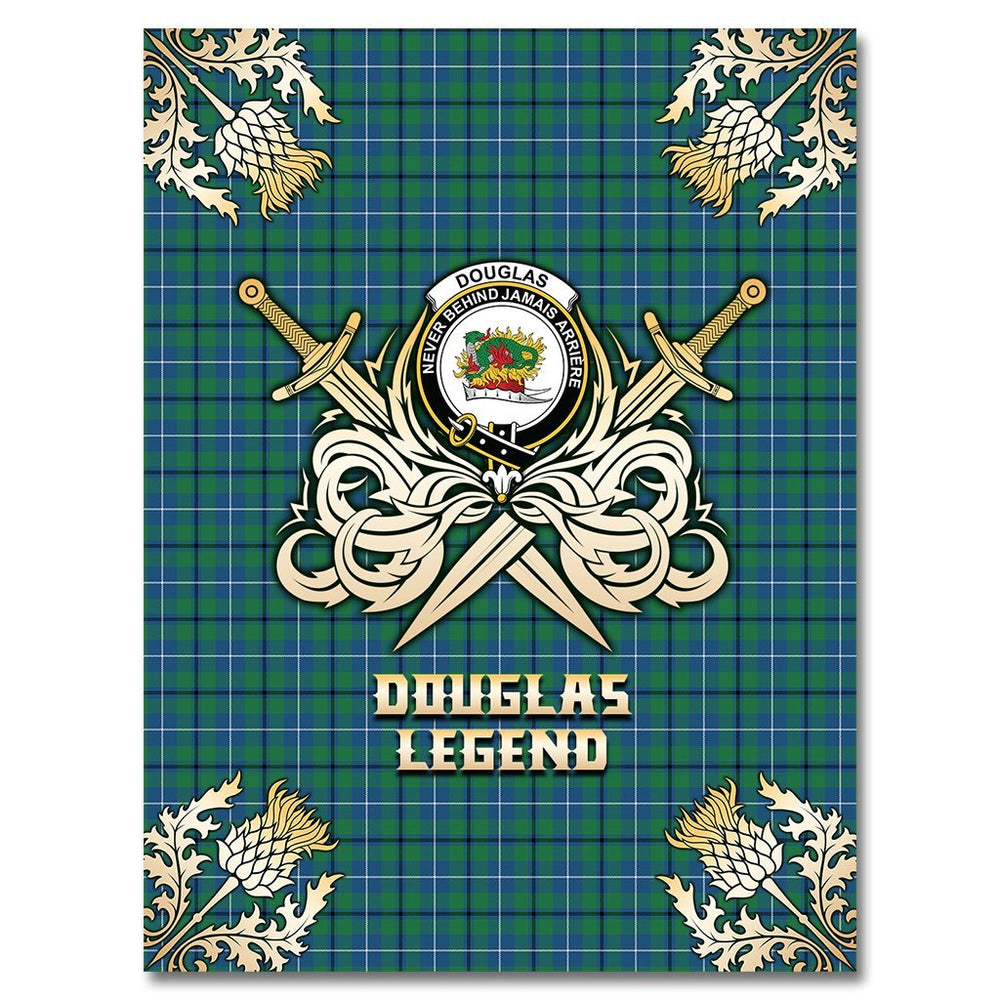 Clan Douglas Ancient Tartan Gold Courage Symbol Blanket TY69 Clan Douglas Tartan Today   