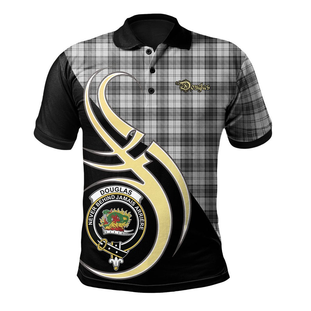 Clan Douglas Grey Modern Tartan Polo Shirt - Believe In Me Style QW17 Douglas Grey Modern Tartan Tartan Polo   