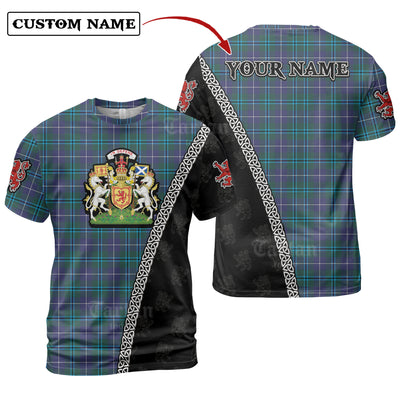 Personalized Clan Douglas Modern Tartan Shirt with Scotland Coat of Arms & Custom Name KX77