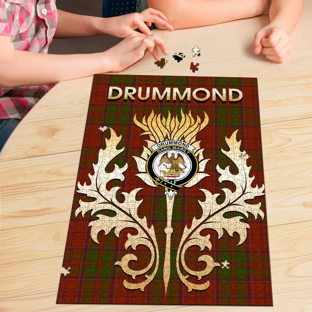 Clan Drummond Tartan Crest Thistle Jigsaw Puzzles Gift For Family BY68 Clan Drummond Tartan Today   