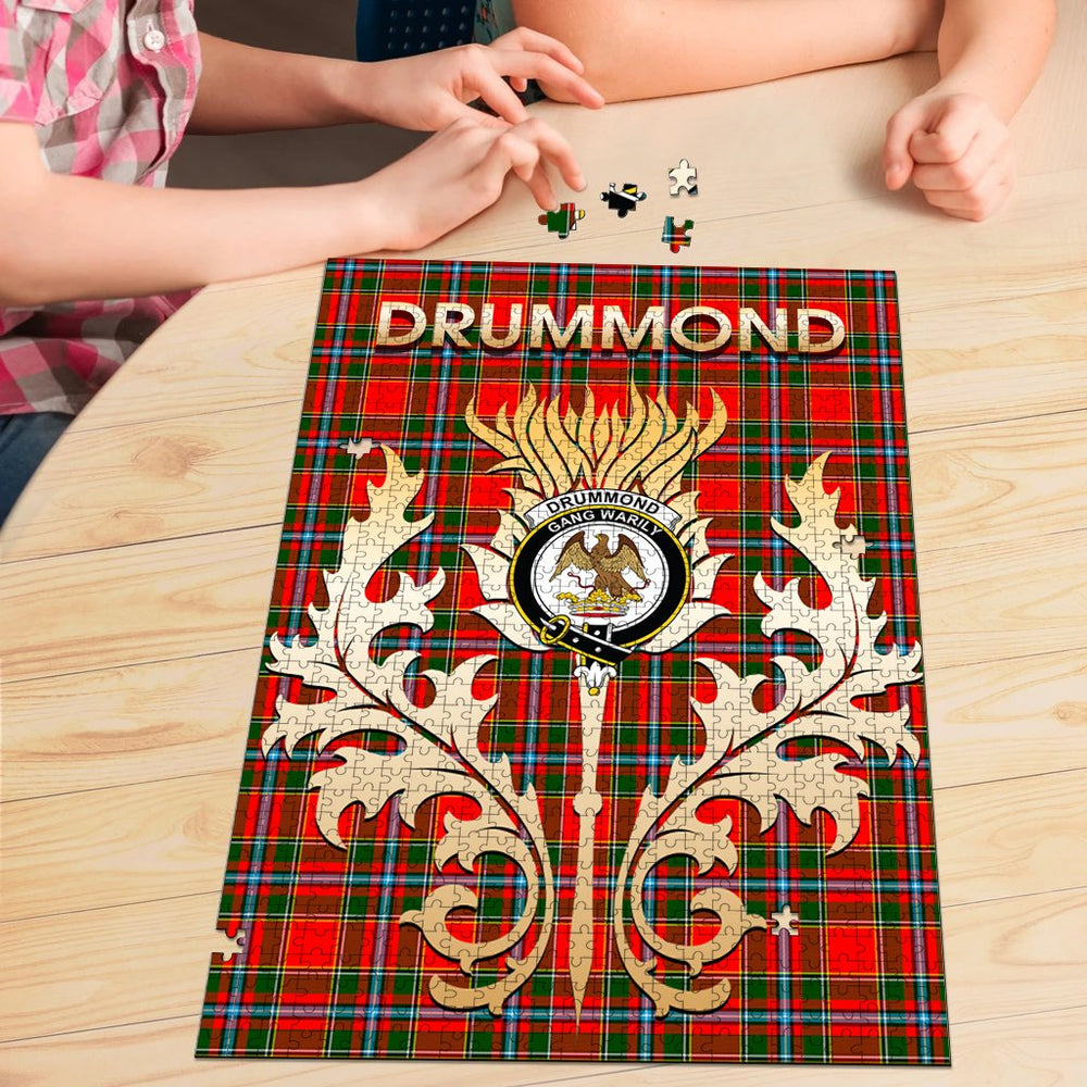 Clan Drummond of Perth Tartan Crest Thistle Jigsaw Puzzles Gift For Family HM97 Clan Drummond Tartan Today   