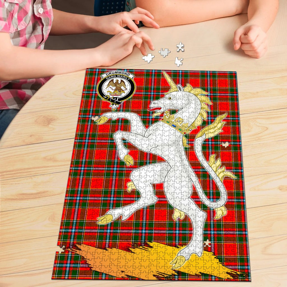 Clan Drummond of Perth Tartan Crest Unicorn Scotland Jigsaw Puzzles Gift For Family VT75 Clan Drummond Tartan Today   