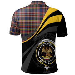 Clan Drummond of Strathallen Tartan Polo Shirt - Royal Coat Of Arms Style DQ87 Drummond of Strathallen Tartan Tartan Polo   