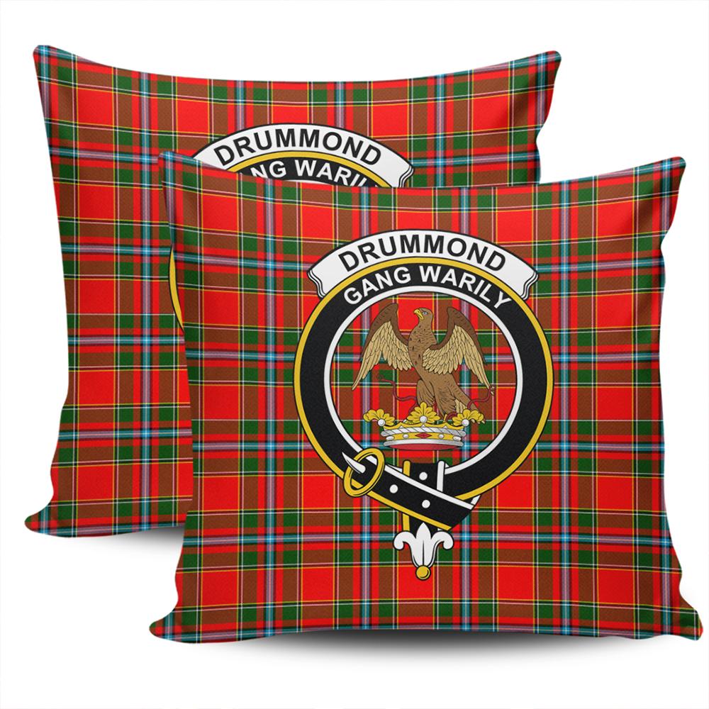 Clan Drummond of Perth Tartan Crest Pillow Cover QJ39 Clan Drummond Tartan Today   