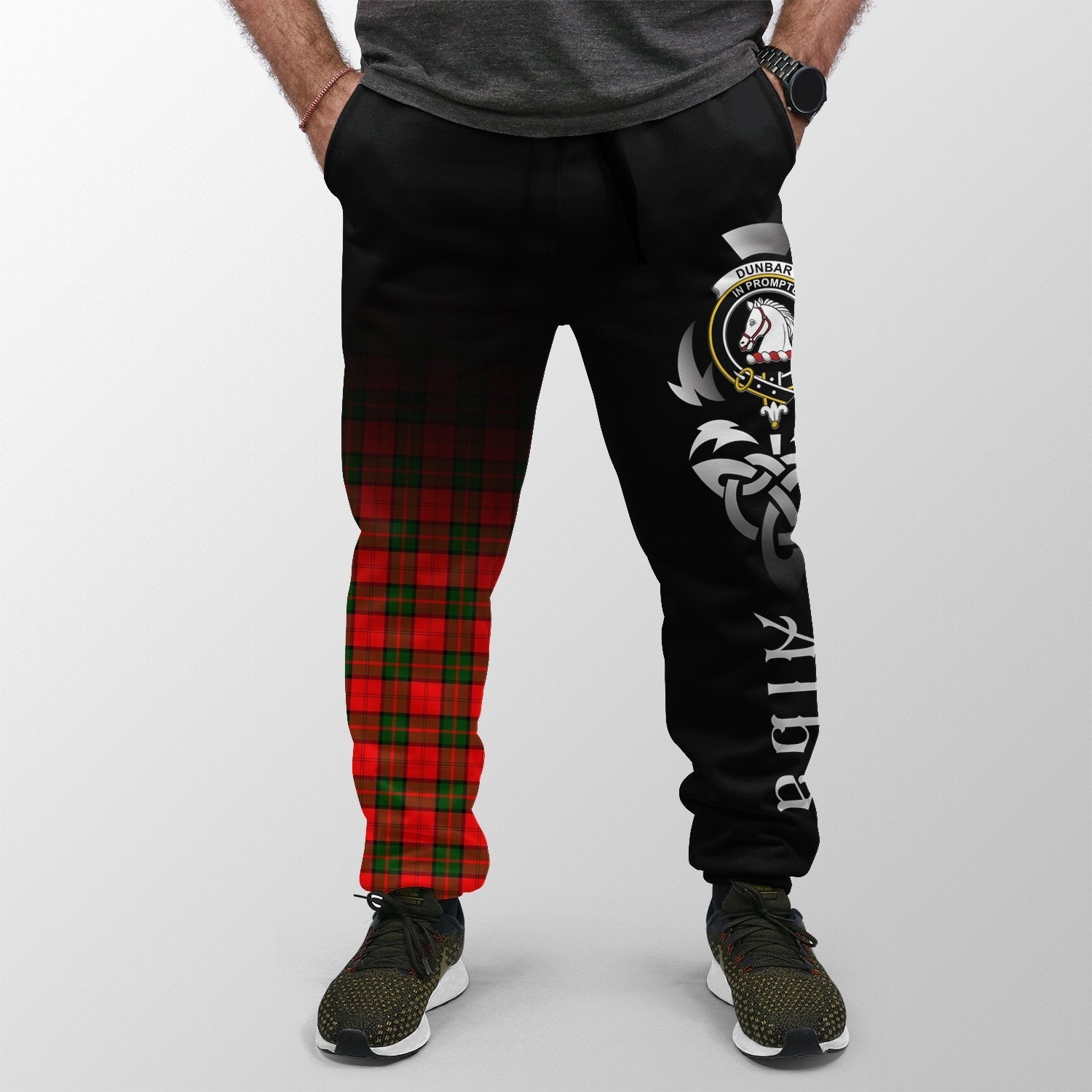 Clan Dunbar Modern Tartan Crest Jogger Sweatpants  Alba Celtic Style SF97 Clan Dunbar Tartan Today   