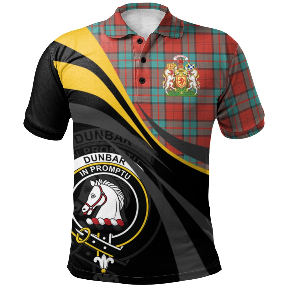Clan Dunbar Ancient Tartan Polo Shirt - Royal Coat Of Arms Style RX64 Dunbar Ancient Tartan Tartan Polo   