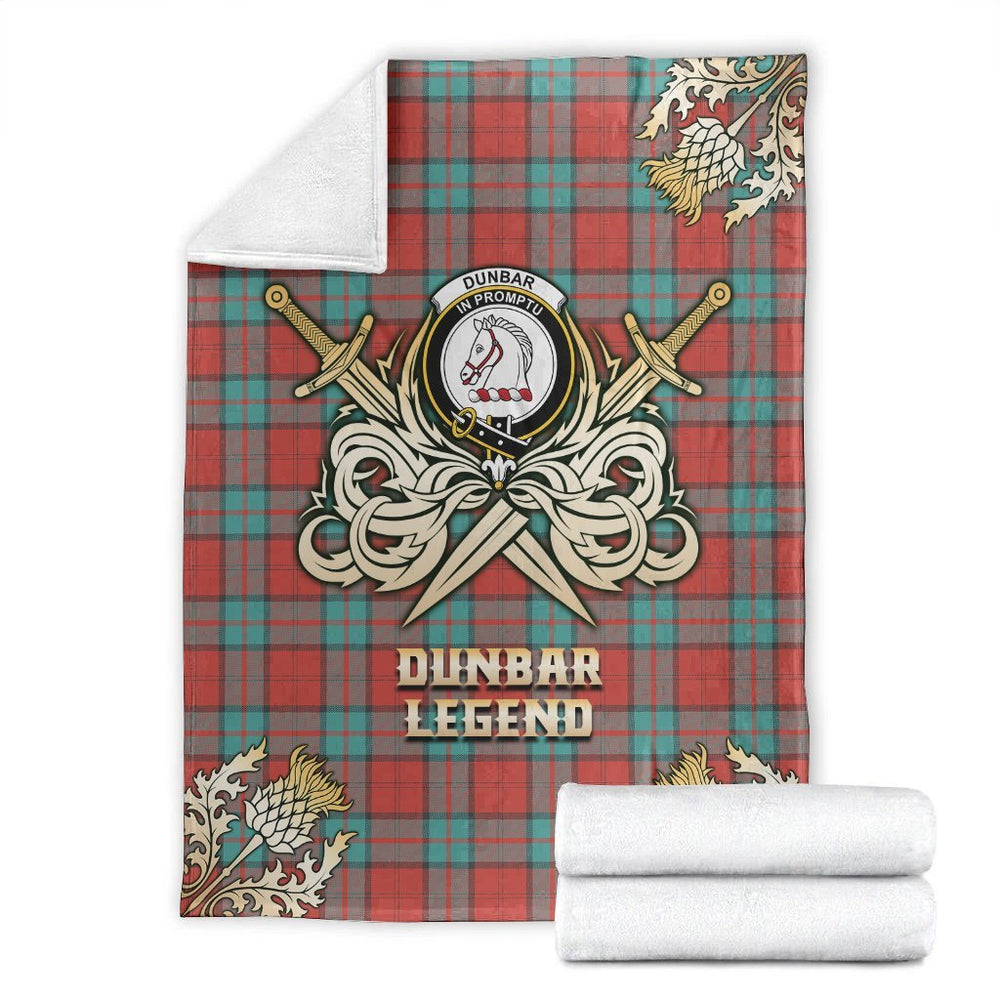 Clan Dunbar Ancient Tartan Gold Courage Symbol Blanket QS88 Clan Dunbar Tartan Today   