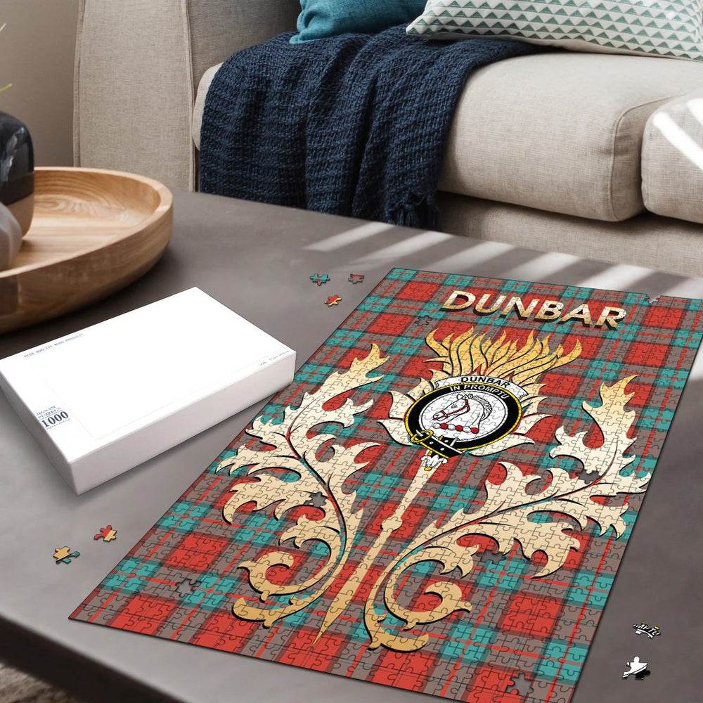 Clan Dunbar Ancient Tartan Crest Thistle Jigsaw Puzzles Gift For Family UQ28 Clan Dunbar Tartan Today   