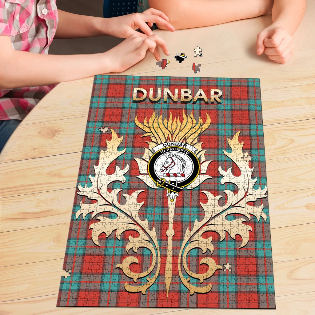 Clan Dunbar Ancient Tartan Crest Thistle Jigsaw Puzzles Gift For Family UQ28 Clan Dunbar Tartan Today   