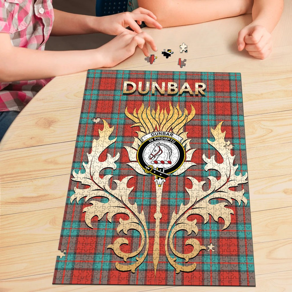Clan Dunbar Ancient Tartan Crest Thistle Jigsaw Puzzles Gift For Family UQ28 Clan Dunbar Tartan Today   
