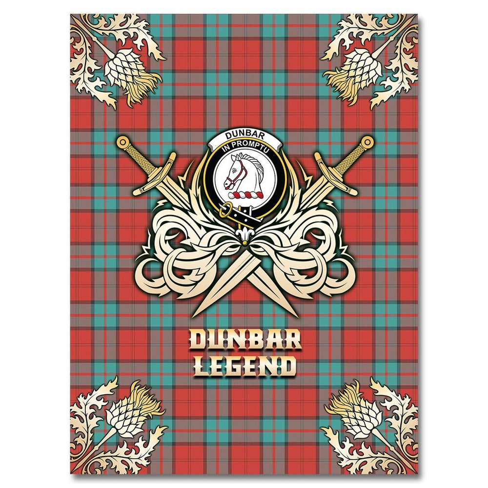 Clan Dunbar Ancient Tartan Gold Courage Symbol Blanket QS88 Clan Dunbar Tartan Today   