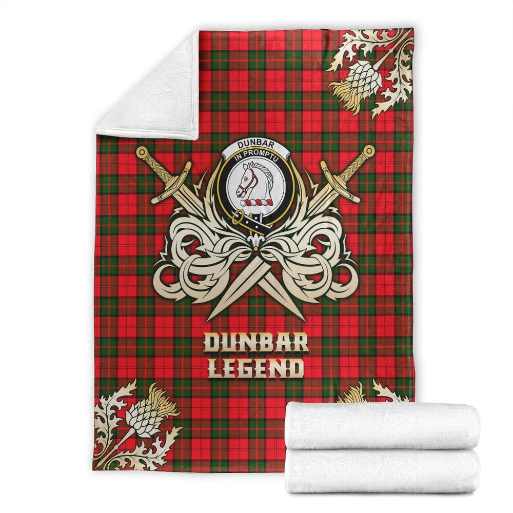 Clan Dunbar Modern Tartan Gold Courage Symbol Blanket LA26 Clan Dunbar Tartan Today   