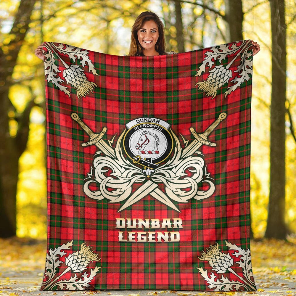 Clan Dunbar Modern Tartan Gold Courage Symbol Blanket LA26 Clan Dunbar Tartan Today   