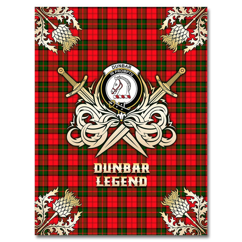 Clan Dunbar Modern Tartan Gold Courage Symbol Blanket LA26 Clan Dunbar Tartan Today   
