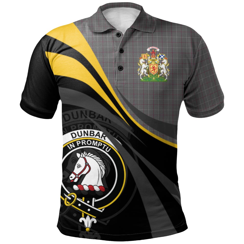Clan Dunbar of Pitgaveny Tartan Polo Shirt - Royal Coat Of Arms Style NT35 Dunbar of Pitgaveny Tartan Tartan Polo   