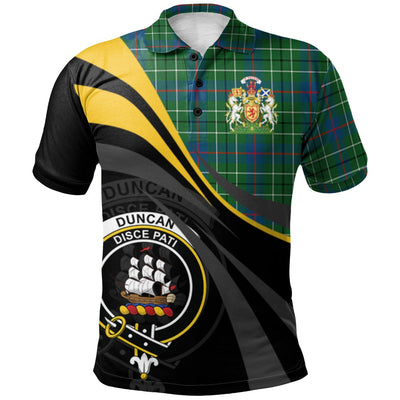 Clan Duncan Ancient Tartan Polo Shirt - Royal Coat Of Arms Style