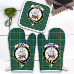 Clan Duncan Ancient Tartan Crest Oven Mitt And Pot Holder (2 Oven Mitts + 1 Pot Holder) BK32 Clan Duncan Tartan Today   