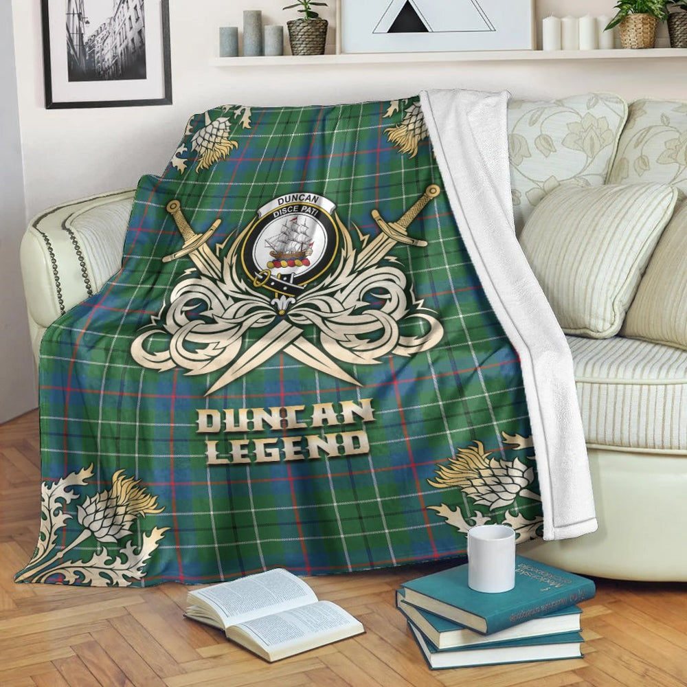 Clan Duncan Ancient Tartan Gold Courage Symbol Blanket FA82 Clan Duncan Tartan Today   