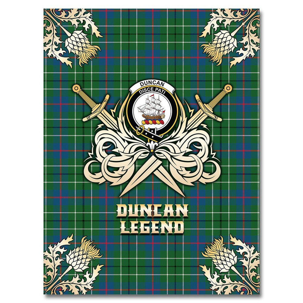 Clan Duncan Ancient Tartan Gold Courage Symbol Blanket FA82 Clan Duncan Tartan Today   