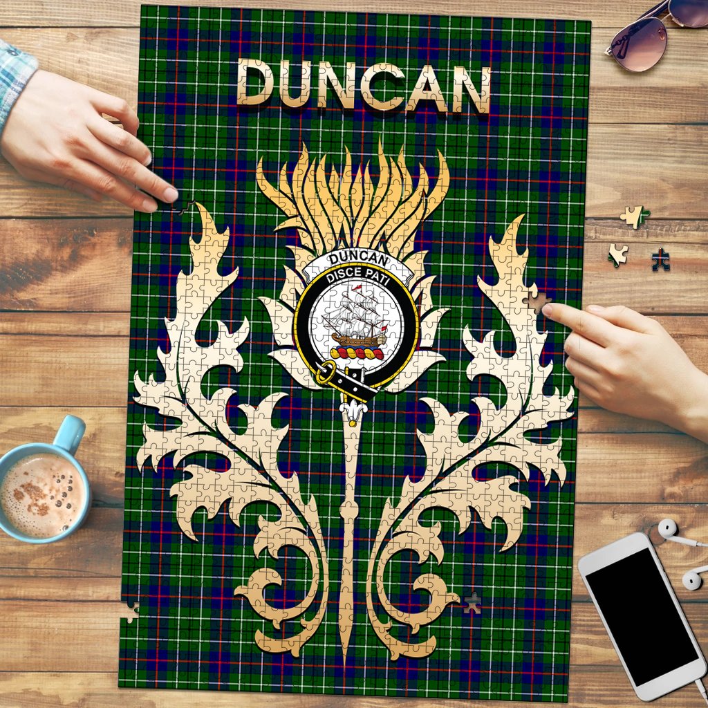 Clan Duncan Modern Tartan Crest Thistle Jigsaw Puzzles Gift For Family VN98 Clan Duncan Tartan Today   