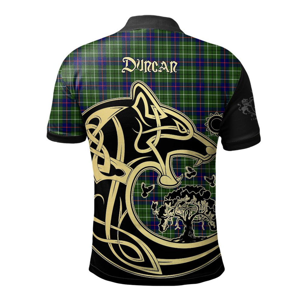 Clan Duncan Modern Tartan Polo Shirt Viking Wolf ST10 Duncan Modern Tartan Tartan Polo   