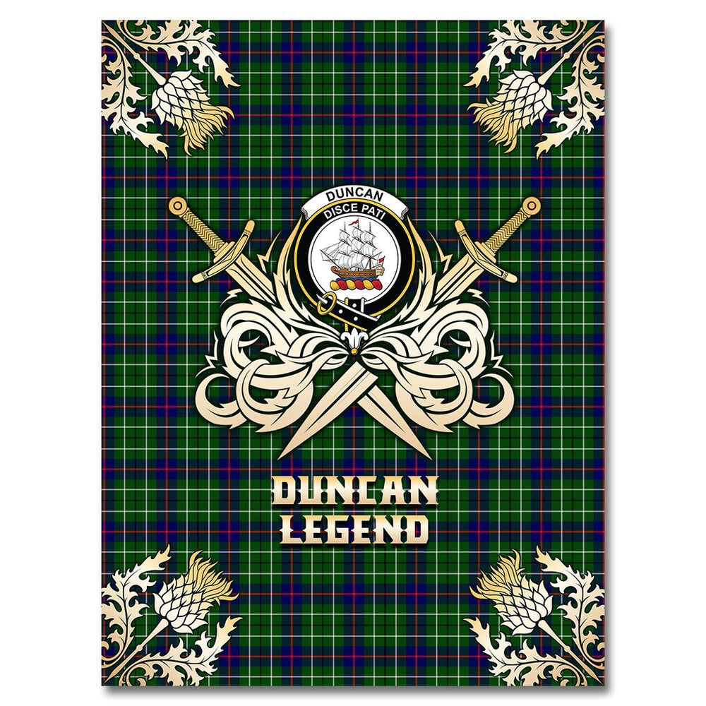 Clan Duncan Modern Tartan Gold Courage Symbol Blanket AH36 Clan Duncan Tartan Today   
