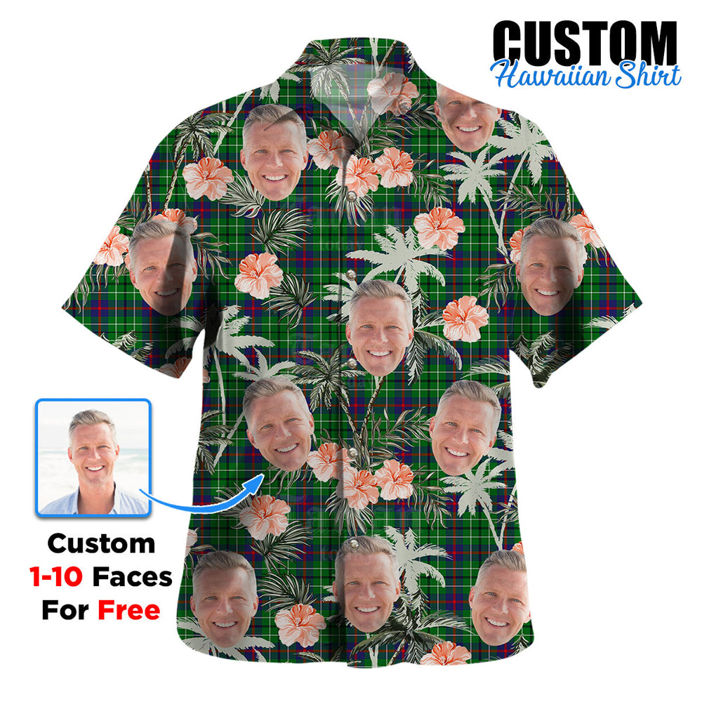 Clan Duncan Ancient Tartan Custom Face Hawaiian Shirt – Unisex Gift for Family Members, Summer Party FL10 Duncan Ancient Tartan Tartan Hawaii Shirt