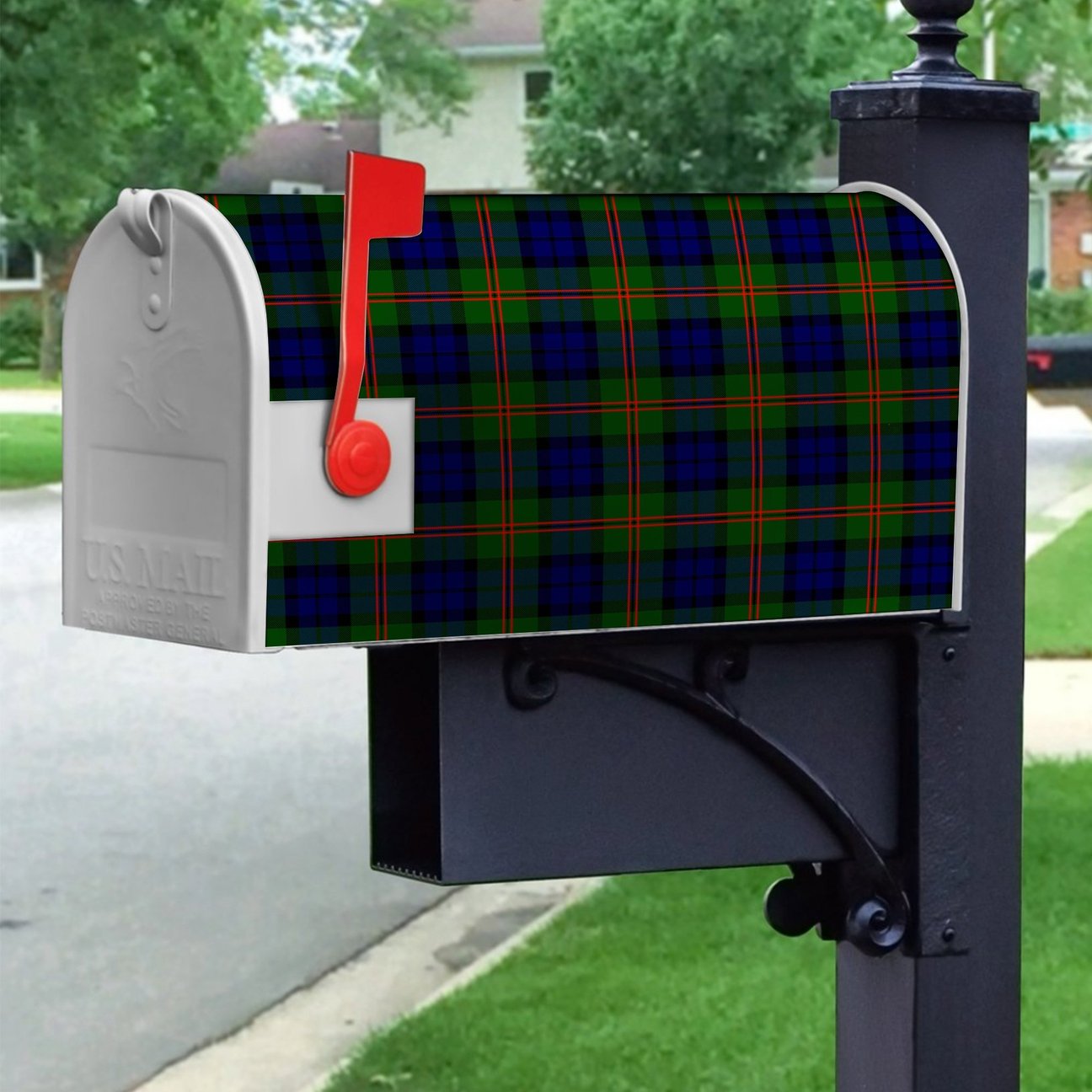 Clan Dundas Modern 02 Tartan Crest Mailbox NU56 Clan Dundas Tartan Today   