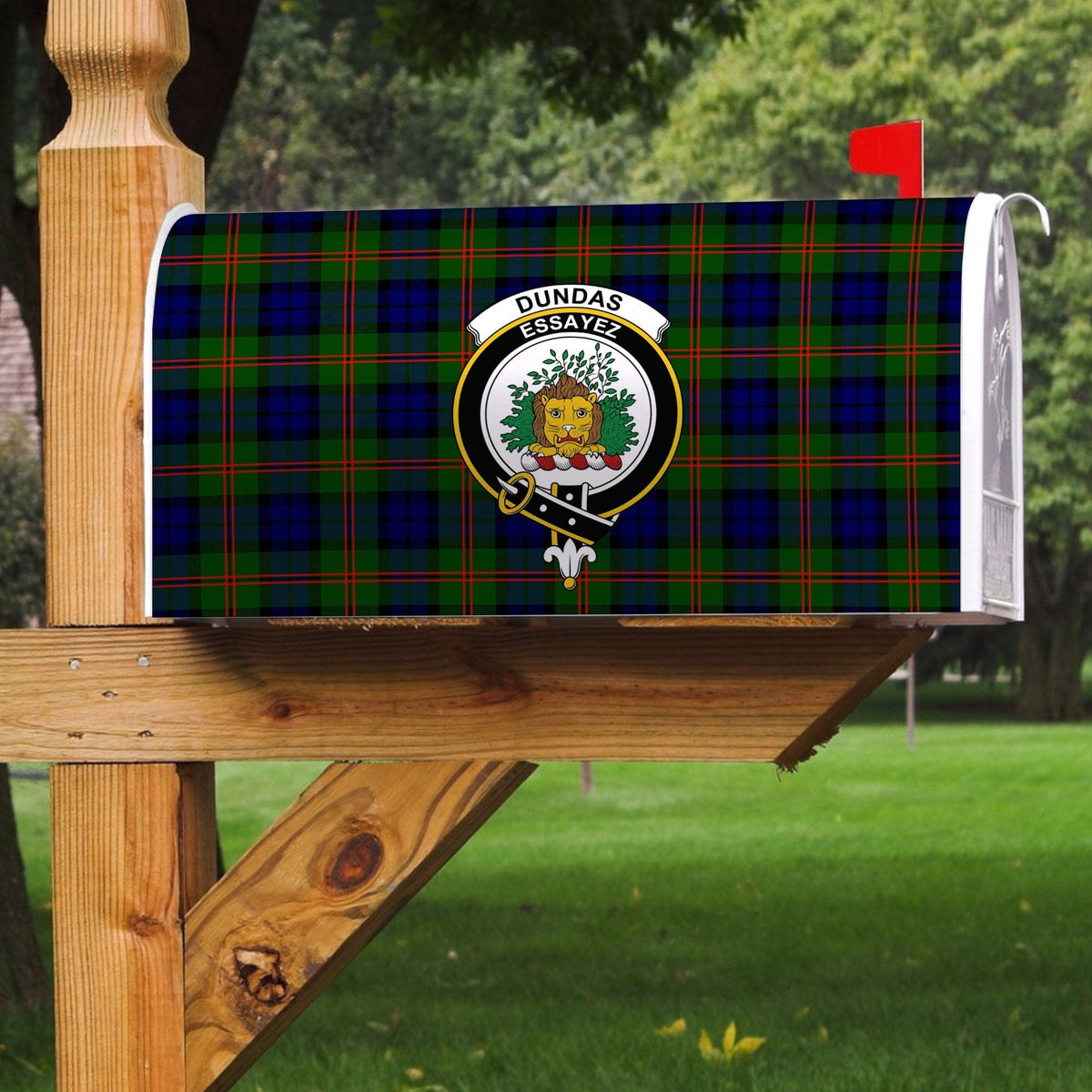 Clan Dundas Modern 02 Tartan Crest Mailbox NU56 Clan Dundas Tartan Today   