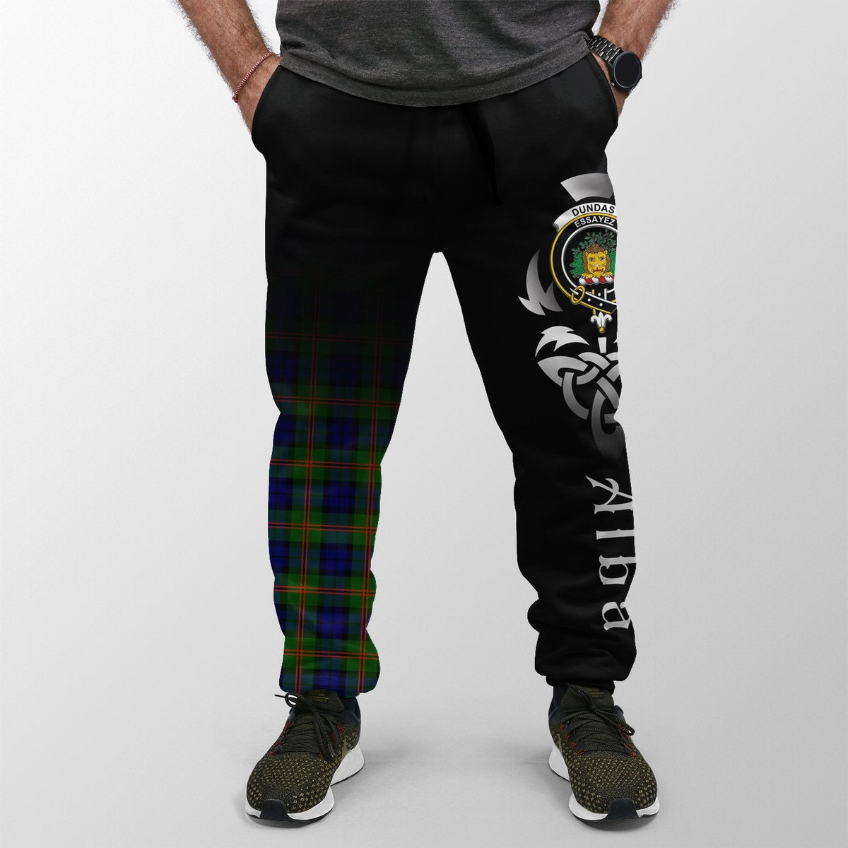 Clan Dundas Modern 02 Tartan Crest Jogger Sweatpants  Alba Celtic Style VH82 Clan Dundas Tartan Today   