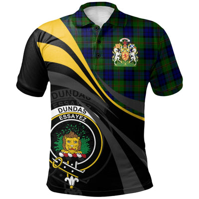Clan Dundas Modern Tartan Polo Shirt - Royal Coat Of Arms Style