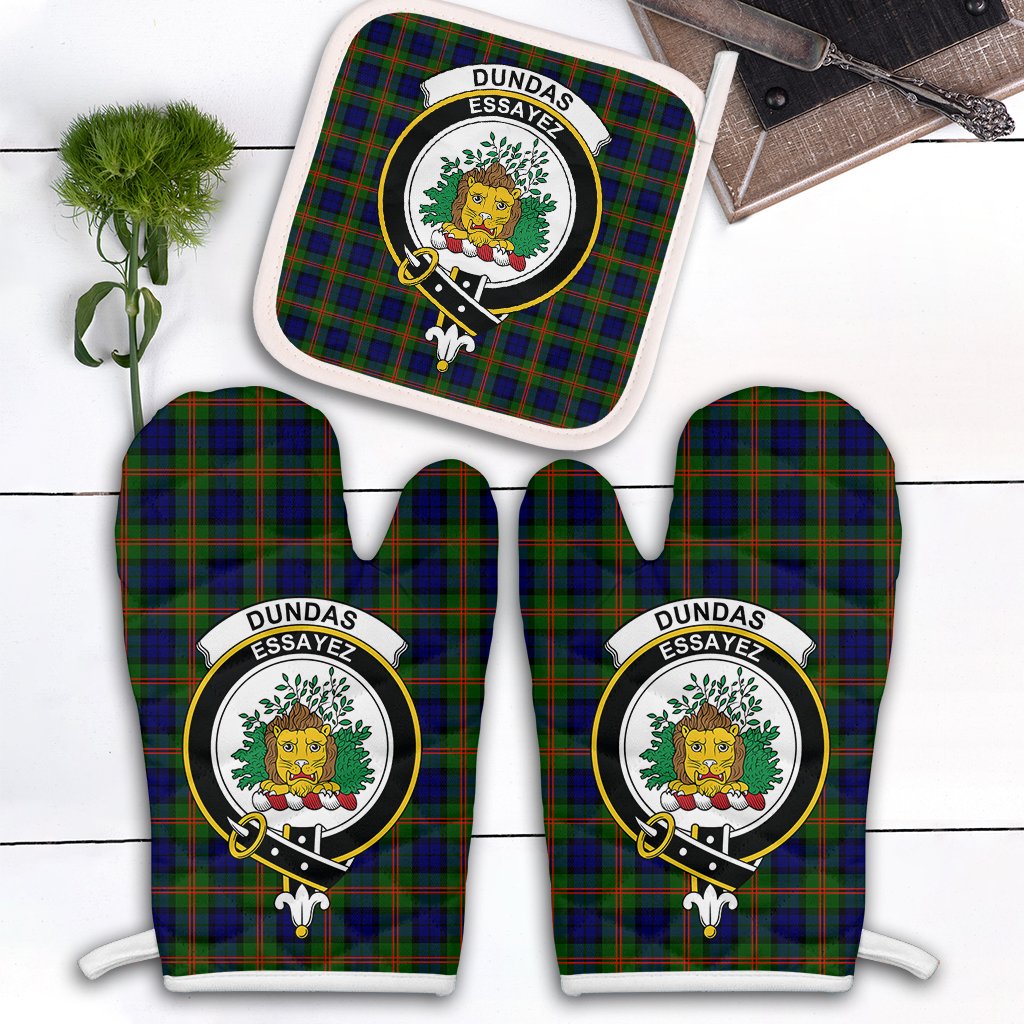 Clan Dundas Modern 02 Tartan Crest Oven Mitt And Pot Holder (2 Oven Mitts + 1 Pot Holder) RN83 Clan Dundas Tartan Today   