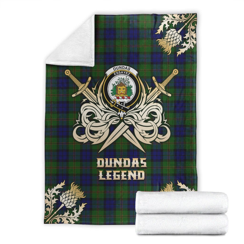 Clan Dundas Modern Tartan Gold Courage Symbol Blanket IF20 Clan Dundas Tartan Today   