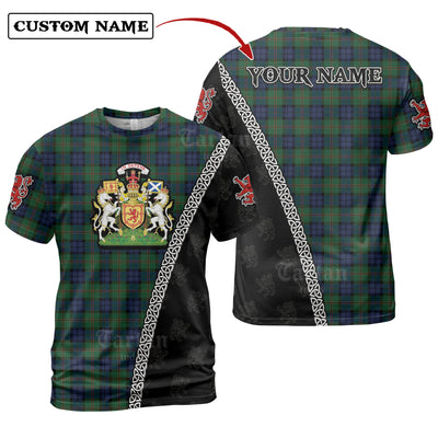 Personalized Clan Dundas Modern Tartan Shirt with Scotland Coat of Arms & Custom Name