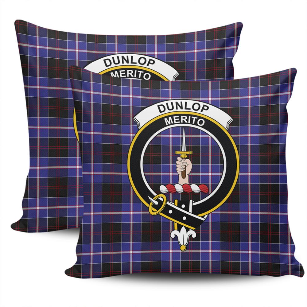 Clan Dunlop Modern Tartan Crest Pillow Cover AF58 Clan Dunlop Tartan Today   