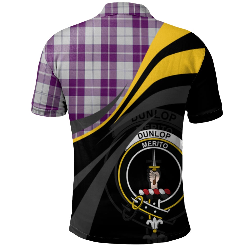 Clan Dunlop Dress Tartan Polo Shirt - Royal Coat Of Arms Style QW38 Dunlop Dress Tartan Tartan Polo   