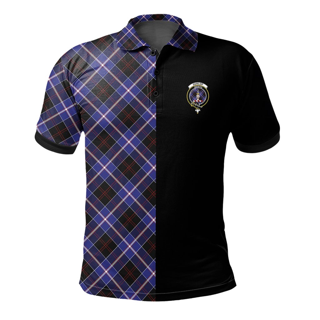 Clan Dunlop Modern Tartan Polo Shirt Half of Me - Cross Style OO53 Dunlop Modern Tartan Tartan Polo   