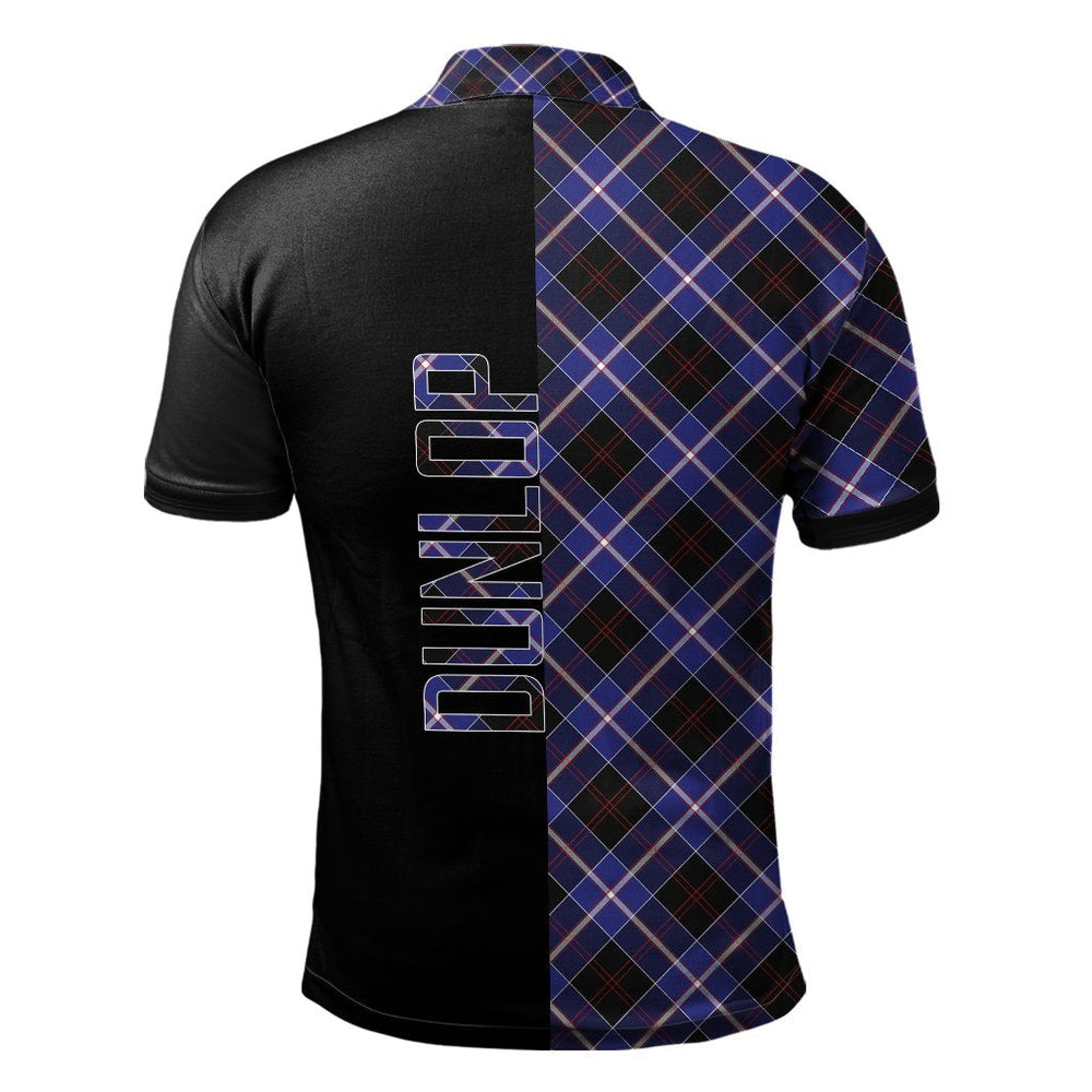 Clan Dunlop Modern Tartan Polo Shirt Half of Me - Cross Style OO53 Dunlop Modern Tartan Tartan Polo   
