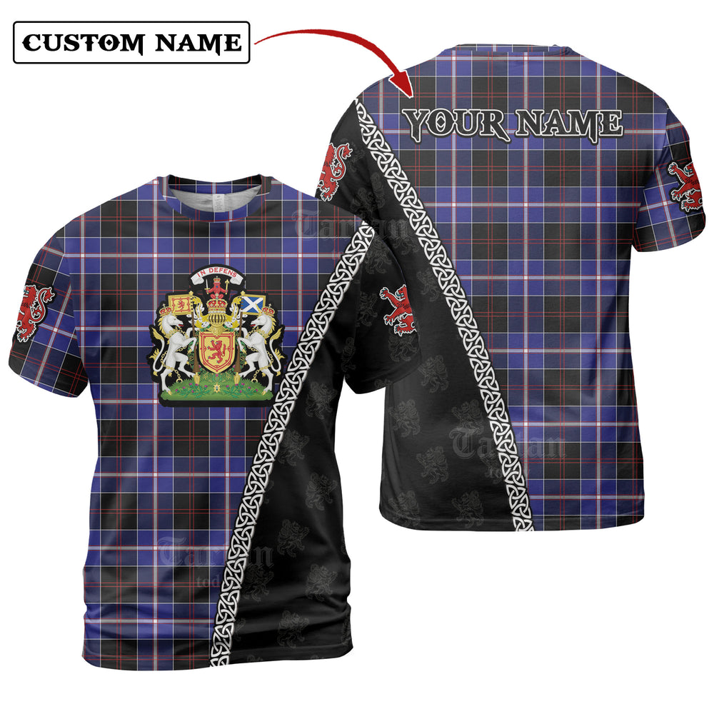 Dunlop Modern Tartan Shirt with Scotland Coat of Arms & Custom Name RW99